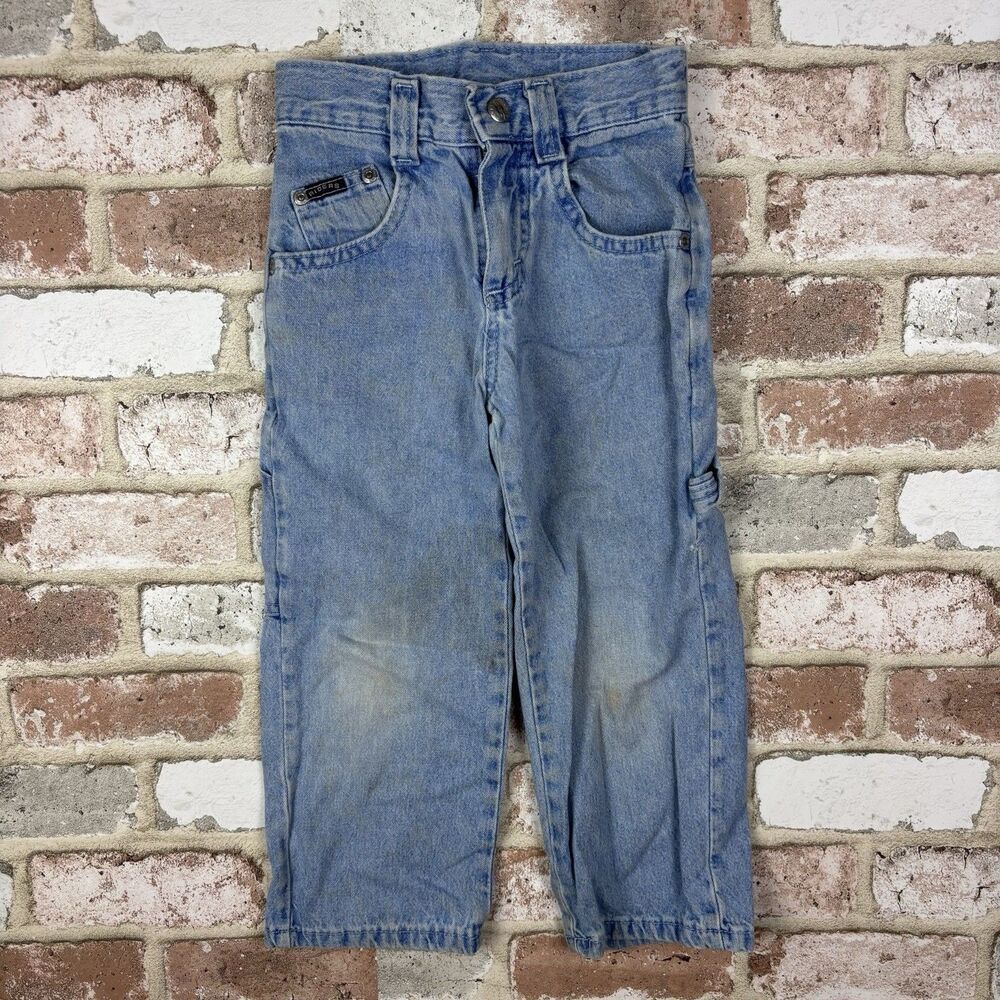 Vintage 90s Riders Kids By Lee 4T Lightwash Carpenter Jeans Pant Pockets